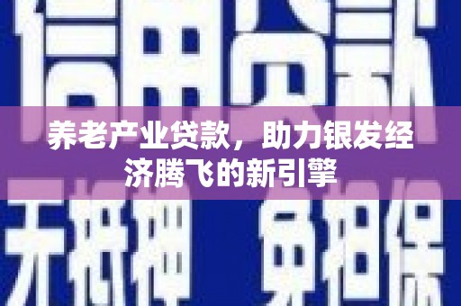 遵义养老产业贷款，助力银发经济腾飞的新引擎